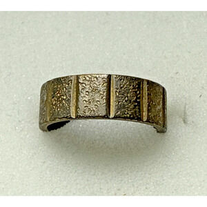 Vintage Uncas Cigar Band Ring Sz 7 Silver Gold Metal Ribbed As-Is